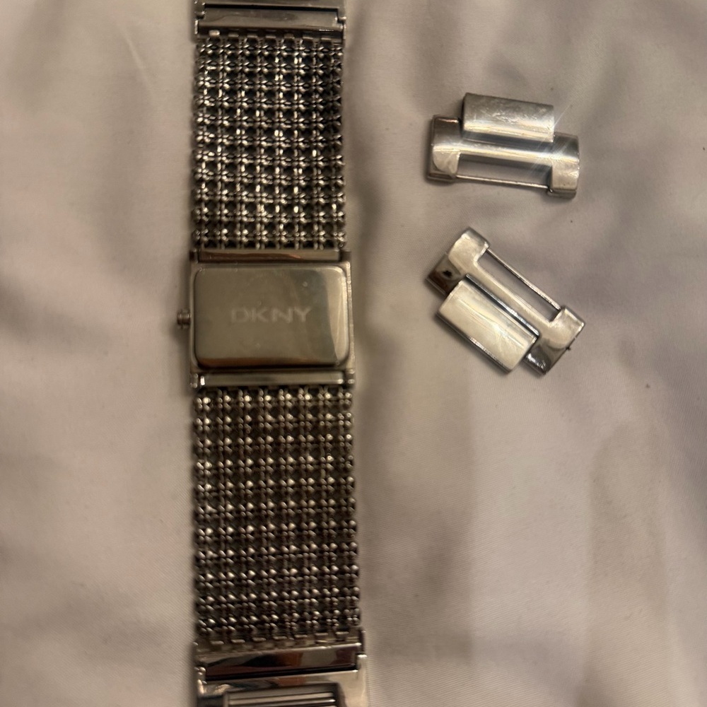 Dkny Silver Rectangular Watch With Crystal Detail… - image 7